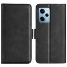 For Xiaomi Redmi Note 12 Pro 5G Global Dual-side Magnetic Buckle Horizontal Flip Leather Phone Case(Black) - 1