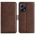 For Xiaomi Redmi Note 12 Pro+ Dual-side Magnetic Buckle Horizontal Flip Leather Phone Case(Brown) - 1