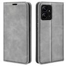 For Xiaomi Redmi Note 12 4G Global Retro-skin Magnetic Suction Leather Phone Case(Grey) - 1