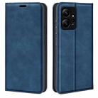 For Xiaomi Redmi Note 12 4G Global Retro-skin Magnetic Suction Leather Phone Case(Dark Blue) - 1