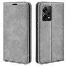 For Xiaomi Redmi Note 12 Pro+ 5G Global Retro-skin Magnetic Suction Leather Phone Case(Grey) - 1