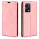 For Xiaomi Redmi Note 12 Pro+ 5G Global Retro-skin Magnetic Suction Leather Phone Case(Pink) - 1
