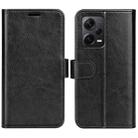 For Xiaomi Redmi Note 12 Pro+ Global R64 Texture Horizontal Flip Leather Phone Case(Black) - 1