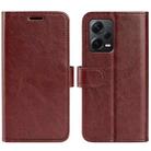 For Xiaomi Redmi Note 12 Pro+ Global R64 Texture Horizontal Flip Leather Phone Case(Brown) - 1