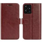 For Xiaomi Redmi Note 12 4G Global R64 Texture Horizontal Flip Leather Phone Case(Brown) - 1