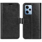 For Xiaomi Redmi Note 12 Pro 5G Global R64 Texture Horizontal Flip Leather Phone Case(Black) - 1