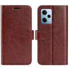 For Xiaomi Redmi Note 12 Pro 5G Global R64 Texture Horizontal Flip Leather Phone Case(Brown) - 1