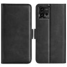 For Motorola Moto G72 Dual-side Magnetic Buckle Horizontal Flip Leather Phone Case(Black) - 1