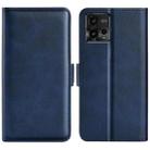 For Motorola Moto G72 Dual-side Magnetic Buckle Horizontal Flip Leather Phone Case(Dark Blue) - 1