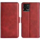 For Motorola Moto G72 Dual-side Magnetic Buckle Horizontal Flip Leather Phone Case(Red) - 1