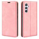For Samsung Galaxy A54 5G Retro-skin Magnetic Suction Leather Phone Case(Pink) - 1