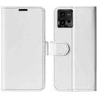 For Motorola Moto G72 R64 Texture Horizontal Flip Leather Phone Case(White) - 1