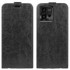 For Motorola Moto G72 R64 Texture Single Vertical Flip Leather Phone Case(Black) - 1