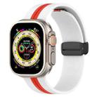 Magnetic Clasp Two-Color Silicone Watch Band For Apple Watch Ultra 49mm(White+Red) - 1