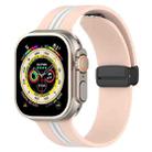 Magnetic Clasp Two-Color Silicone Watch Band For Apple Watch Ultra 49mm(Pink+White) - 1