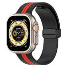 Magnetic Clasp Two-Color Silicone Watch Band For Apple Watch Ultra 49mm(Black+Red) - 1