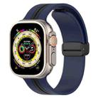 Magnetic Clasp Two-Color Silicone Watch Band For Apple Watch Ultra 49mm(Midnight Blue + Black) - 1
