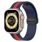 Magnetic Clasp Two-Color Silicone Watch Band For Apple Watch Ultra 49mm(Midnight Blue +Red) - 1