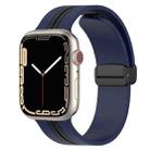 Magnetic Clasp Two-Color Silicone Watch Band For Apple Watch Series 8&7 45mm / SE 2&6&SE&5&4 44mm / 3&2&1 42mm(Midnight Blue + Black) - 1