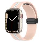 Magnetic Clasp Two-Color Silicone Watch Band For Apple Watch Series 9&8&7 41mm / SE 3&SE 2&6&SE&5&4 40mm / 3&2&1 38mm(Pink+White) - 1