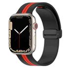 Magnetic Clasp Two-Color Silicone Watch Band For Apple Watch Series 9&8&7 41mm / SE 3&SE 2&6&SE&5&4 40mm / 3&2&1 38mm(Black+Red) - 1