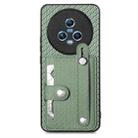 For Honor Magic5 Wristband Kickstand Card Wallet Back Cover Phone Case with Tool Knife(Green) - 1