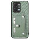 For Honor X7A Wristband Kickstand Card Wallet Back Cover Phone Case with Tool Knife(Green) - 1