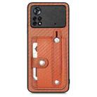 For Xiaomi Poco X4 Pro 5G Wristband Kickstand Card Wallet Back Cover Phone Case with Tool Knife(Brown) - 1