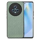 For Honor Magic5 Carbon Fiber Texture Leather Back Cover Phone Case(Green) - 1