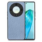 For Honor X9A Carbon Fiber Texture Leather Back Cover Phone Case(Blue) - 1