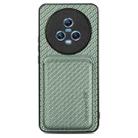 For Honor Magic5 Carbon Fiber Leather Card Magsafe Magnetic Phone Case(Green) - 1