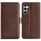 For Samsung Galaxy A34 Dual-side Magnetic Buckle Horizontal Flip Leather Phone Case(Brown) - 1