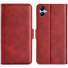 For Samsung Galaxy A04e Dual-side Magnetic Buckle Horizontal Flip Leather Phone Case(Red) - 1
