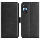 For OPPO A58 Dual-side Magnetic Buckle Horizontal Flip Leather Phone Case(Black) - 1