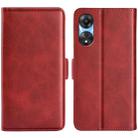 For OPPO A58 Dual-side Magnetic Buckle Horizontal Flip Leather Phone Case(Red) - 1