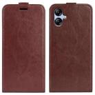 For Samsung Galaxy A04e R64 Texture Vertical Flip Leather Phone Case(Brown) - 1