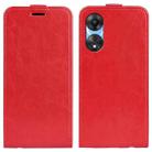 For OPPO A58 R64 Texture Single Vertical Flip Leather Phone Case(Red) - 1