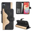 For Samsung Galaxy A04e Stitching Horizontal Flip Leather Phone Case(Black) - 1