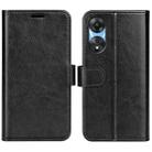 For OPPO A58 R64 Texture Horizontal Flip Leather Phone Case(Black) - 1