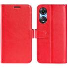 For OPPO A58 R64 Texture Horizontal Flip Leather Phone Case(Red) - 1