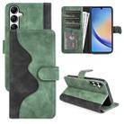 For Samsung Galaxy A34 5G Stitching Horizontal Flip Leather Phone Case(Green) - 1