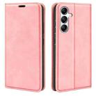 For Samsung Galaxy A34 5G Retro-skin Magnetic Suction Leather Phone Case(Pink) - 1