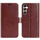 For Samsung Galaxy A34 5G R64 Texture Horizontal Flip Leather Phone Case(Brown) - 1