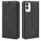 For Nokia X30 Retro-skin Magnetic Suction Leather Phone Case(Black) - 1