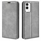 For Nokia X30 Retro-skin Magnetic Suction Leather Phone Case(Grey) - 1