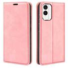 For Nokia X30 Retro-skin Magnetic Suction Leather Phone Case(Pink) - 1