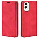 For Nokia X30 Retro-skin Magnetic Suction Leather Phone Case(Red) - 1