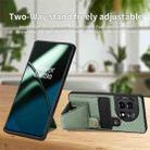 For OnePlus 11 Carbon Fiber Wallet Flip Card K-shaped Holder Phone Case(Green) - 4