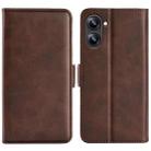 For Realme 10 4G Dual-side Magnetic Buckle Horizontal Flip Leather Phone Case(Brown) - 1