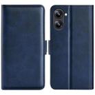 For Realme 10 4G Dual-side Magnetic Buckle Horizontal Flip Leather Phone Case(Dark Blue) - 1